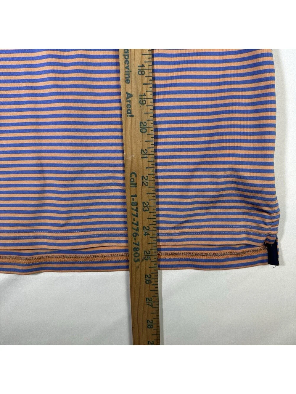 Polo Ralph Lauren Performance Striped Polo Shirt Boys Large 14-16 Orange Blue